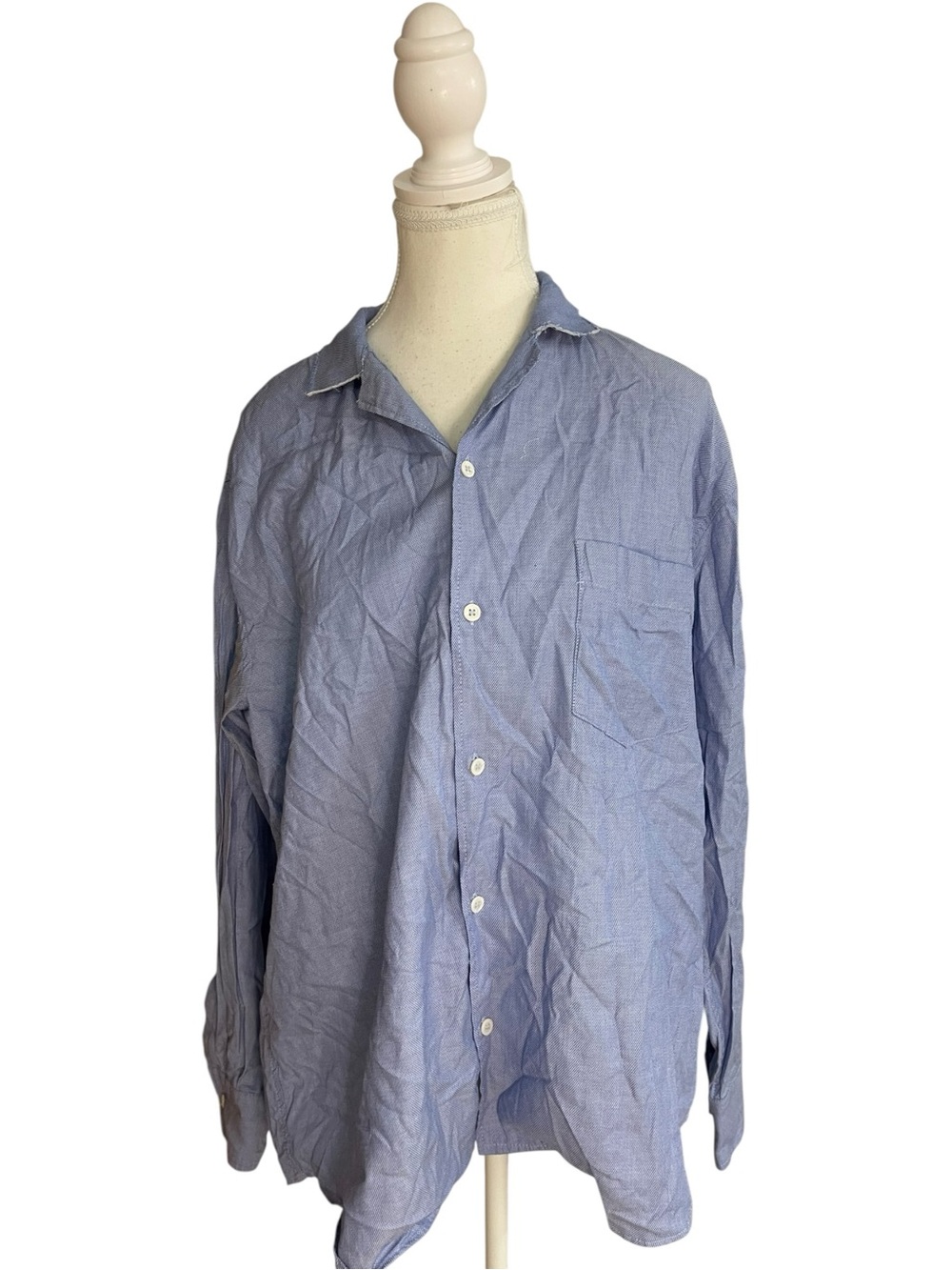 Zara Long Sleeve Button-Up Shirt Blue